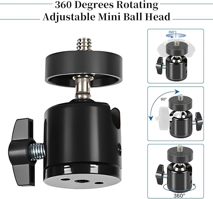 3 Pcs Trail Camera Tree Mount,1/4 in Screw,360° Adjustable Screw Security Cam Mount for Game Cameras, Solar Panels, etc, Easy to Install & Heavy Duty