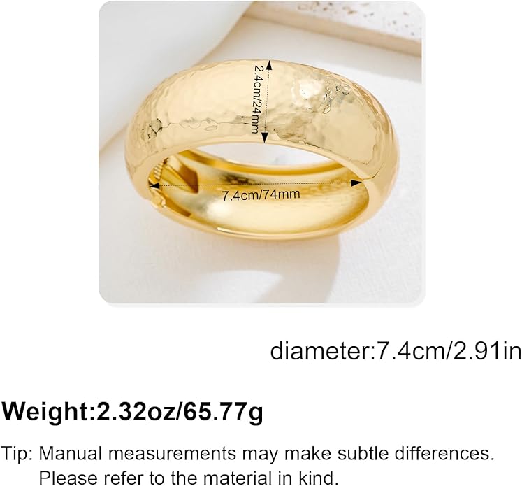 Statement Golden Matte Bracelet for women Minimalist Chunky Brushed Bangle Bracelet Vintage Thick Wide Cuff bracelet Gold Plated Open Cuff Geometric Bracelet