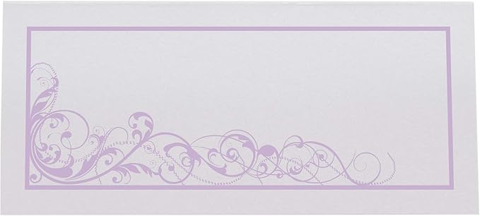Scribble Vintage Swirl Printable Place Cards, Lavender (Choose Color), Set of 150 (25 Sheets), Laser & Inkjet Printers - Wedding, Party, Dinner, and Special Events