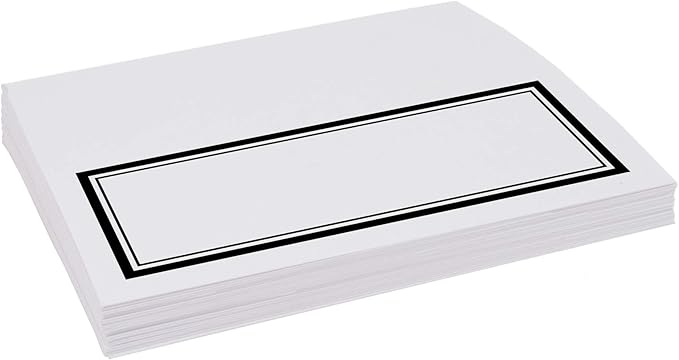 Double Line Border Place Cards, Black (Choose Color), Set of 60, Pre-cut and Scored - Wedding, Party, Dinner, and Special Events - Made in the USA