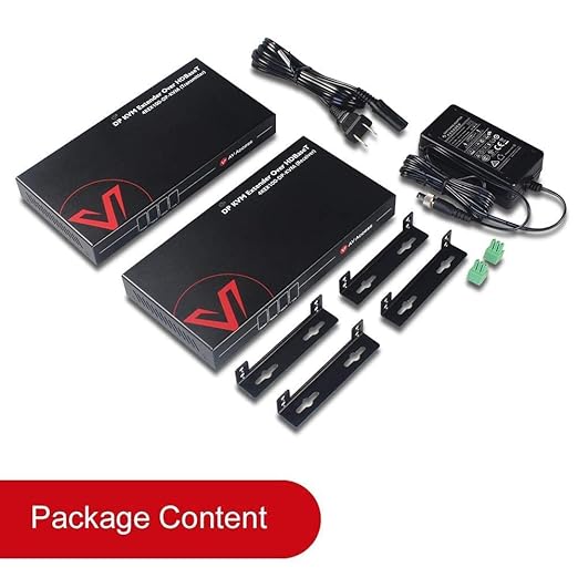 AV Access HDBaseT DisplayPort KVM Extender, Zero Latency, 4k@30Hz/1080P@120Hz, DP 1.2 PoE Extender, 2 USB 2.0 Ports for Keyboard and Mouse, EDID, Over Single Cat5e/6/6a/7 Up to 330ft (4KEX100-DP-KVM)