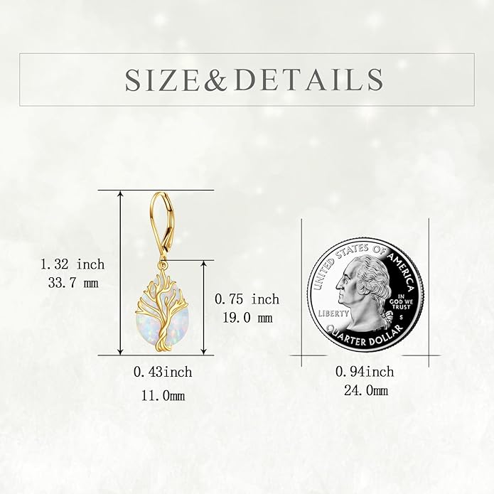 DOVRAN 10K 14K Solid Gold Leverback Earrings for Women Real Yellow Gold Filigree Dangle Earrings Trendy Jewelry Birthday Christmas Gifts for Wife Mom