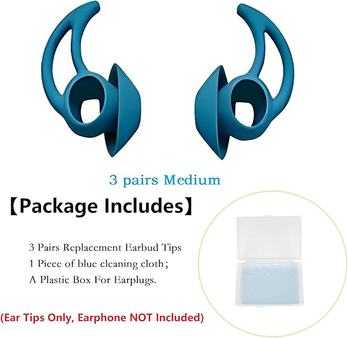 Earbud Tips 3 Pairs，Medium Silicone Earbud Tips Compatible with Bose QuietComfort Earbuds and Sport Earbuds