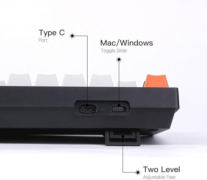 Keychron C1 Wired Mechanical Keyboard TKL, RGB Backlit with Double-Shot ABS Keycaps, 87 Keys Hot-Swappable Pre-lubed Tactile Switch Compatible with Mac Windows