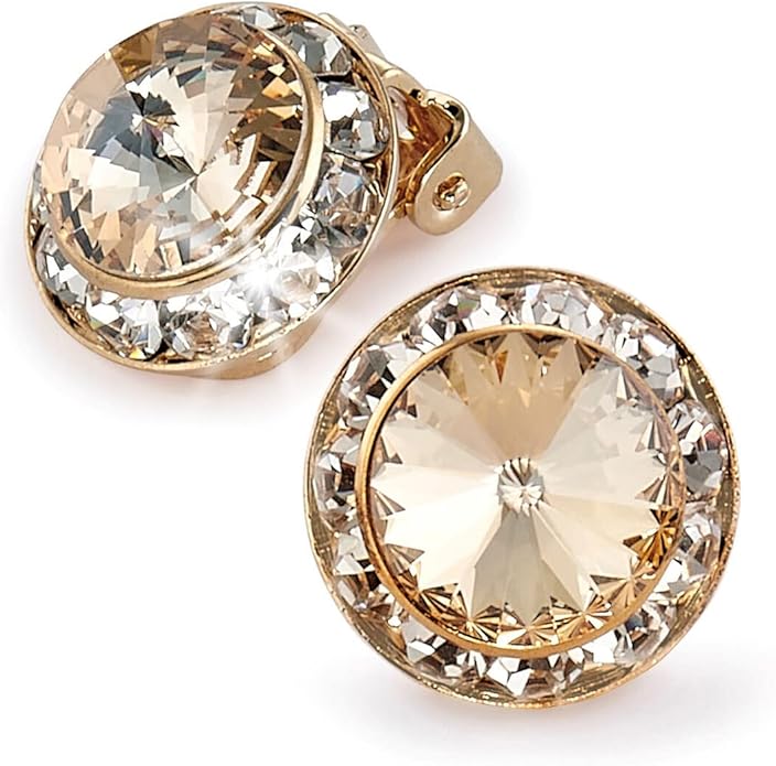 | Colorful Rhinestone Clip On Earrings for Dance, Pageant, Prom, Performance, Wedding, or Special Event