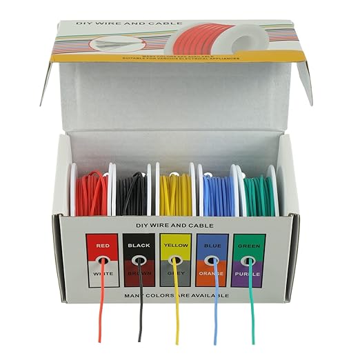 BOJACK 26 AWG Flexible Silicone Wire Electric Wire Hook up Wire Kit 300V Cables with Plus 20 φ3mm Heat Shrink Tubings and a Mini Wire Stripper(5 Colors 32.81Ft Each Color, 26AWG)