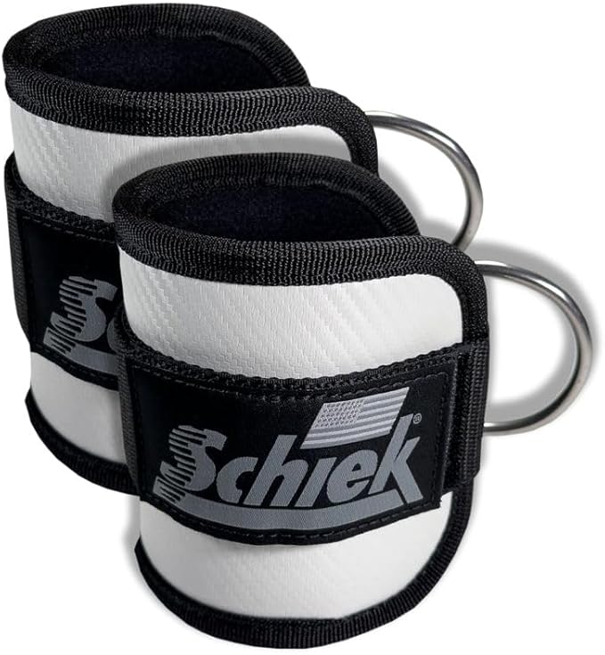Schiek Sports 1707 Ankle Cuffs - Ideal for Glute Kickbacks and Cable Machine Workouts - Durable and Built To Last