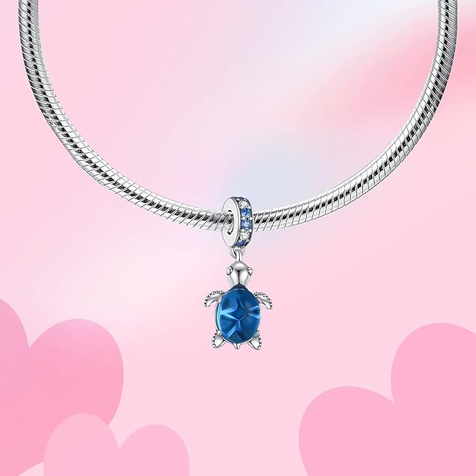 Birthday Fashion Love Heart Dangle Charm 925 Sterling Silver Charms fits Bracelets and Necklace Pendant Bead Charms Jewelry Present for Women Family Friends