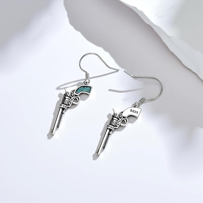 Western Earrings for Women 925 Sterling Silver Turquoise Western Country Dangle Drop Earrings Country Jewelry Gifts for Cowgirl Cowboy