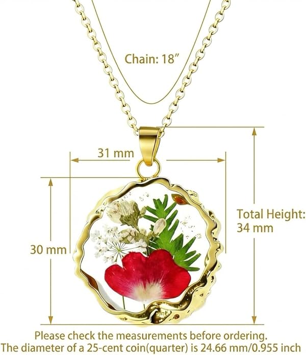 Birth Flower Necklace,1-12 Birth Month Flower Handmade Pendant Necklaces for Women Personalized Custom Floral Jewelry,Boho jewelry,Birthday Gift for Women Girls Best Friend