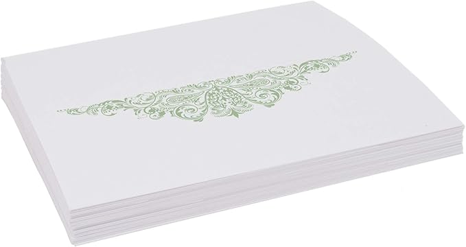Paisley Place Cards, Sage (Choose Color), Set of 150, Pre-cut and Scored - Wedding, Party, Dinner, and Special Events - Made in the USA