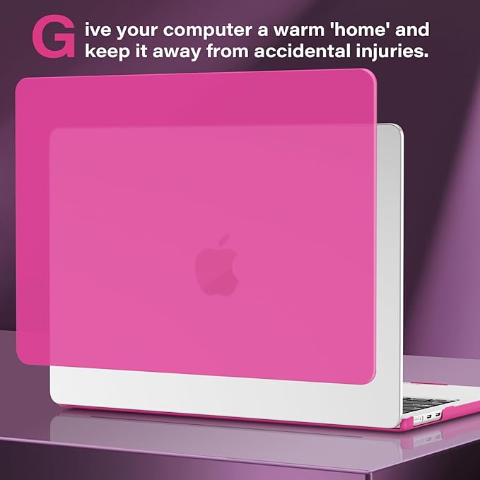 CISSOOK Compatible with MacBook Air 13 inch Case 2025 2024 2023 2022, Hard Shell Case Keyboard Cover for MacBook Air 13.6 inch M2 M3 M4 Chip A3240 A3113 A2681, Matte Rose Red