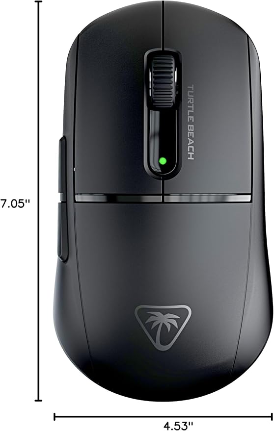 Turtle Beach Burst II Air – 2.4GHz Wireless Gaming Mouse: 47g Ultra Lightweight, Optical Switches, Symmetrical, 26K DPI Optical Sensor, Bluetooth, 120-hour Battery, USB-C Cable – Black