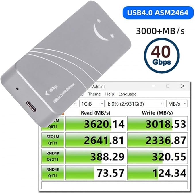 CY USB4.0 Type-C USB4 40Gbps to PCI-E 4.0 X4 SSD NVME NGFF M-Key Enclosure USB-C 20Gbps ASM2464 Chipset