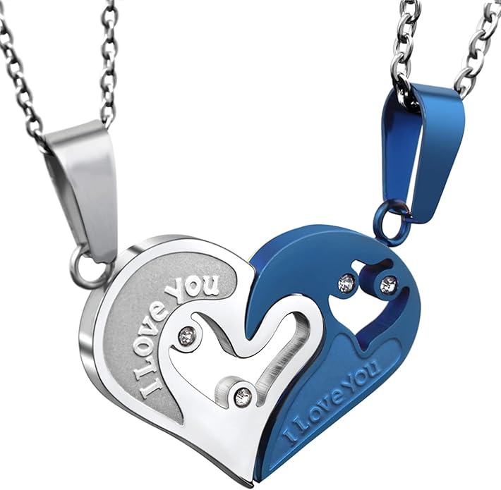 Couple Heart Or Cat BFF Best Friend for Girls Puzzle Friendship Pendant Necklaces,316L Stainless Steel