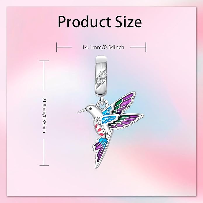 Birthday Fashion Love Heart Dangle Charm 925 Sterling Silver Charms fits Bracelets and Necklace Pendant Bead Charms Jewelry Present for Women Family Friends
