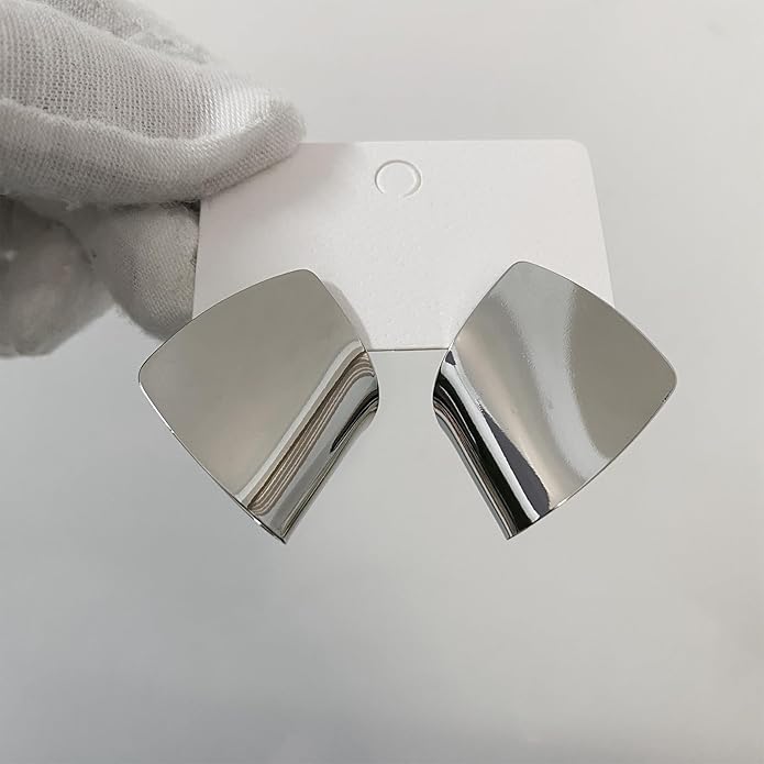 Unique Abstract Earrings For Women,Geometric Statement Stud Earring Large Hypoallergenic Earring for Gift