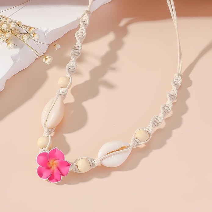 Nackiy Handmade Sea Shell Necklace for Women Summer Adjustable Natural Shell Collar Necklace