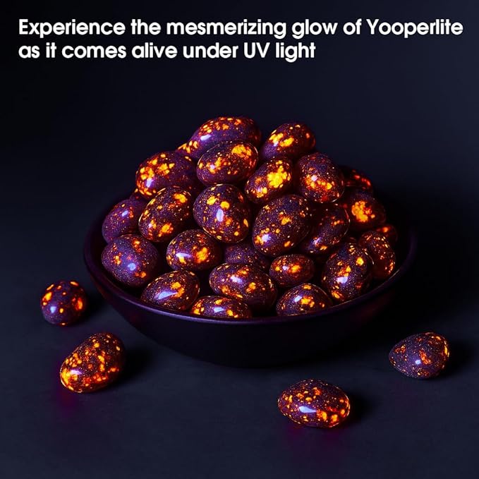 Polished Yooperlite Crystal Chips Set, 0.4", 128 Pcs - Handpicked Tumbled Stones and Crystals Bulk for Healing, Reiki, Meditation, Witchcraft and Home Decor
