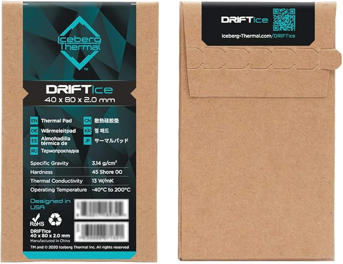Iceberg Thermal DRIFTIce Thermal Pad 80mm x 40mm x 2.0mm (13 W/mK)