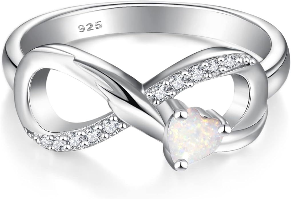 STARCHENIE Infinity Promise Ring 925 Sterling Silver Angel Wings Heart Ring for Women Size 5-10