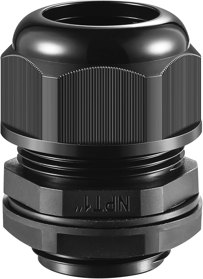 25 PCS 1"(17-25mm) NPT Nylon Cable Gland Joints with Gaskets, IP68 Adjustable Lock Nut Strain Relief Cord Grip Waterproof Cable Glands - UL Listed and RoHS Compliant