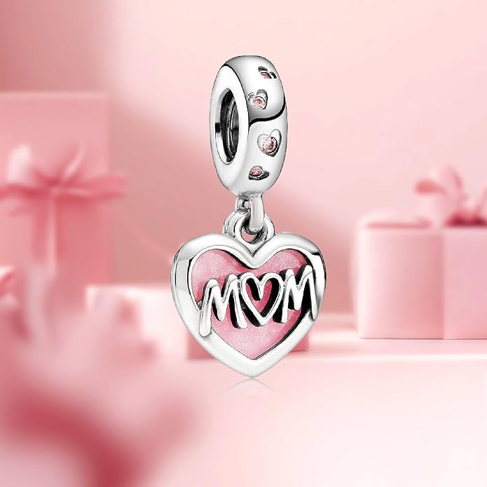 Family Mom Heart Charms 925 Sterling Silver Bead for Bracelets and Necklaces For Women Jewelry Present