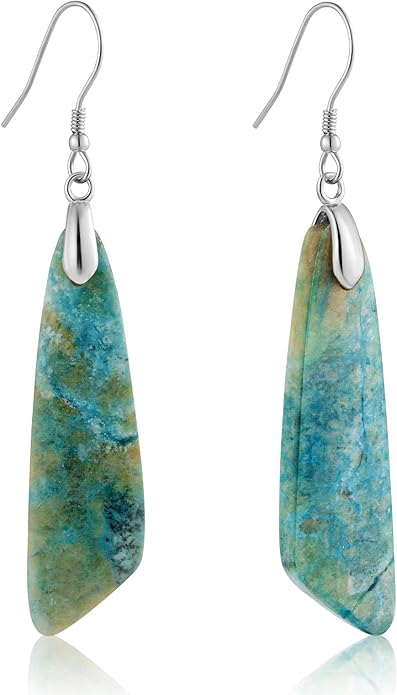 SELOVO Jasper Stone Earrings for Women Trendy Dangle Earrings Fishhook Drop Earrings