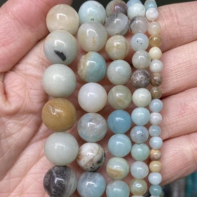 12mm 31pcs Natural Stone Beads Colorful Amazonite Gemstone Round Loose Beads for Jewelry Making DIY Bracelet Necklace Earrings15 Inch