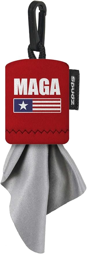 SPUDZ Classic Microfiber Lens Cleaner – Clip-On Pouch, Washable – for Binoculars, Scopes, Glasses, Screens | MAGA, 6 x 6 Inch