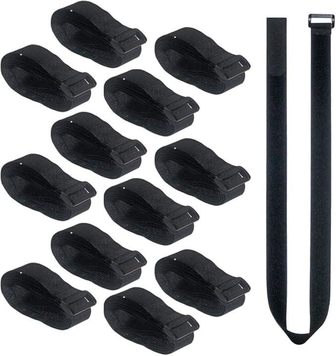 36 inch Cable Straps,12 pcs Reusable Fastening Hook and Loop Utility Cable Ties Down Wraps Adjustable Cinch Straps