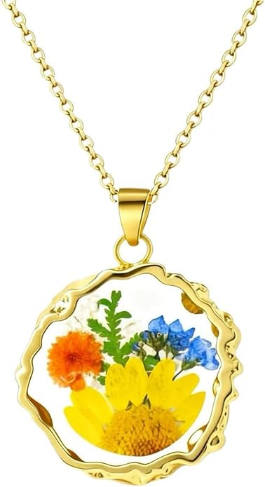 Birth Flower Necklace,1-12 Birth Month Flower Handmade Pendant Necklaces for Women Personalized Custom Floral Jewelry,Boho jewelry,Birthday Gift for Women Girls Best Friend
