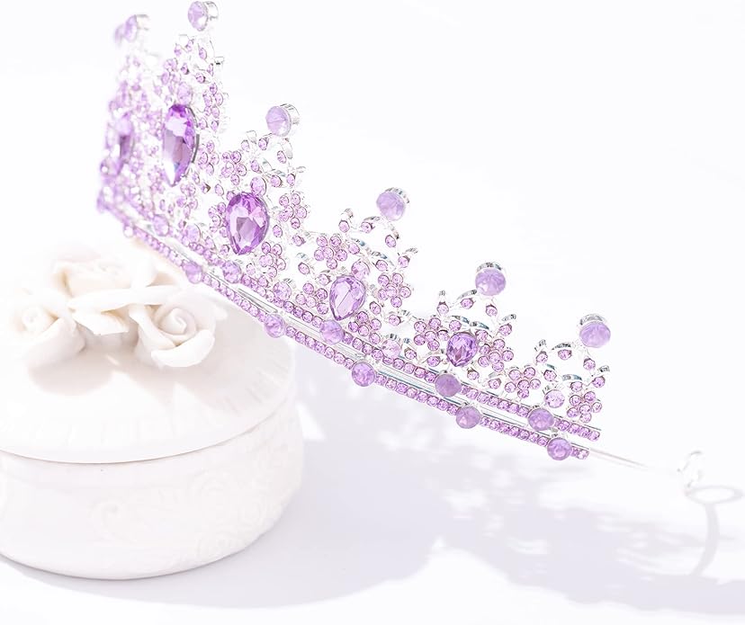 FORSEVEN Crystal Tiaras for Women, Wedding Tiaras and Crowns for Women Tiaras for Birthday Party Princess Crown Hair Accessories Bride Rhinestone Halloween Decorations Headband