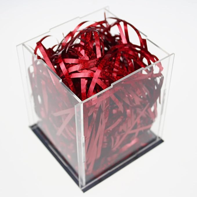 Goodma 100 Grams Shiny Iridescent Film PP Hamper Shreds & Strands Shredded Crinkle Confetti for DIY Gift Wrapping & Basket Filling (Red)