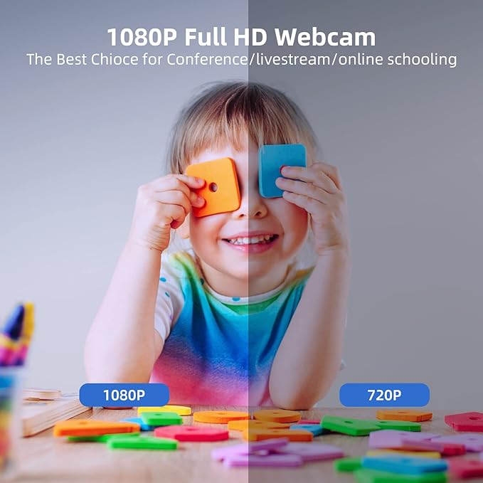Streaming Webcam with Adjustable Ring Light, Full HD 1080P Webcam with Dual Microphones and Advanced Auto-Focus,Pro Web Camera for Online Learning, Zoom Meeting Skype Teams, Gaming Laptop