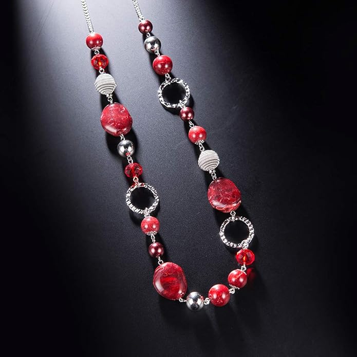 PEARL&CLUB Long Beaded Necklaces For Women - Sweater Chain Fashion Jewelry Necklace Gifts For Women