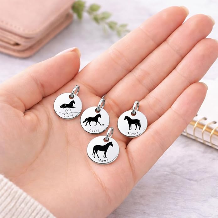 SM Design Mama Animal Charm Set – Set of 4 Stainless Steel Charms – Motherhood & Family Keepsake Jewelry Charmss