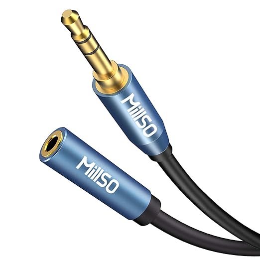 MillSO 3.5mm Headphone Extension Cable (33 ft) TRRS 3.5mm Male to Female Stereo Audio Jack Extension Adapter Auxiliary AUX Cord for Headphones, Earbud, Speaker, Car or Home HiFi Stereo System