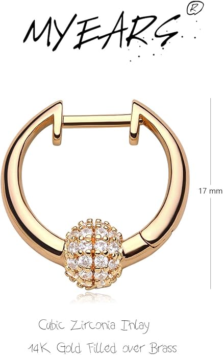 MYEARS Women Earrings Gold Huggie Hoop Ear Stud Cuff 14K Small Simple Hypoallergenic Everyday Jewelry