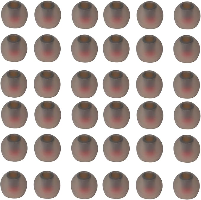 36 Pieces Small Earbud Tips Soft and Comfortable Ear Bud Replacement Pieces Silicone Fit Most in-Ear Headphones，Inner Hole 3.8mm -5.5mm，Small Black and Red Replacement Eartips