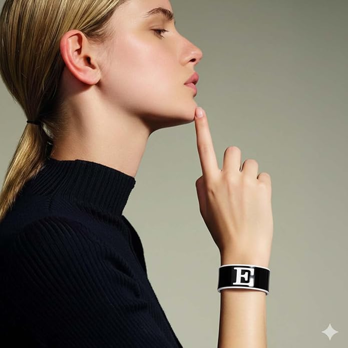 LILIE&WHITE Acrylic Monogram Resin Bracelet for Women Trendy Acrylic Statement Bracelets Jewelry Gift
