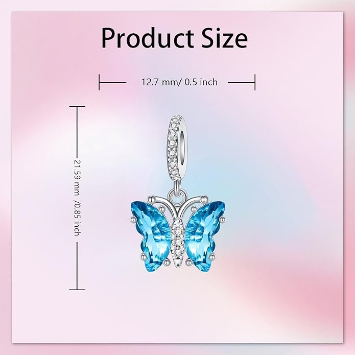 Birthday Fashion Love Heart Dangle Charm 925 Sterling Silver Charms fits Bracelets and Necklace Pendant Bead Charms Jewelry Present for Women Family Friends