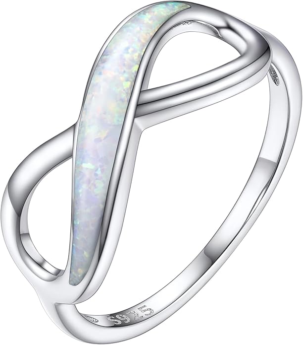 Suplight 925 Sterling Silver Ring Simple Infinity Knot Wedding Band Rings Love Knot Promise Ring for Women Size 4-12(with Gift Box)