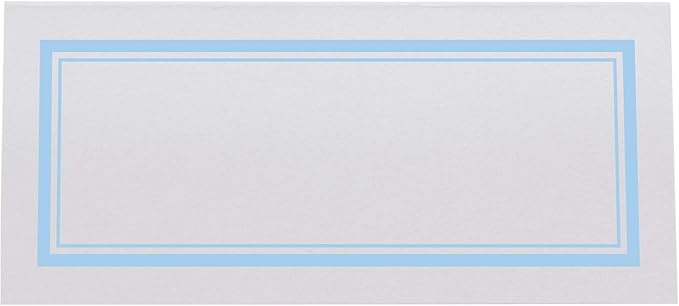 Double Line Border Place Cards, Light Blue (Choose Color), Set of 25, Pre-cut and Scored - Wedding, Party, Dinner, and Special Events - Made in the USA