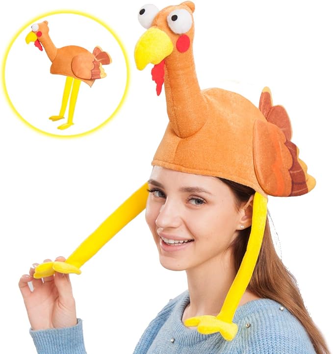 Spooktacular Creations Thanksgiving Turkey Hat, Thanksgiving Accessories Turkey Hat for Party Favor Supplies, Dress-up Party for Adults