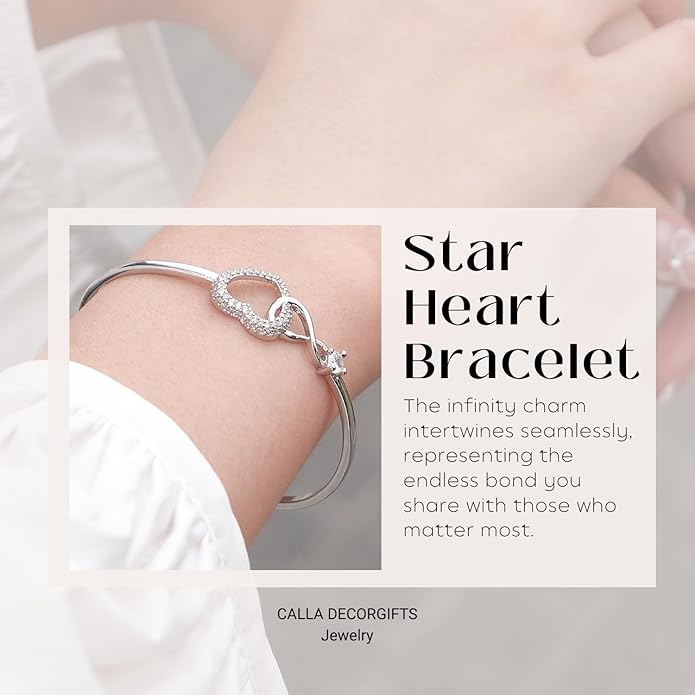 To My Granddaughter - Infinity Heart Bracelet Gift with Meaningful Card, Granddaughter Gifts from Grandma & Grandpa, Elegant Silver Jewelry for Birthday, Graduation, Christmas.