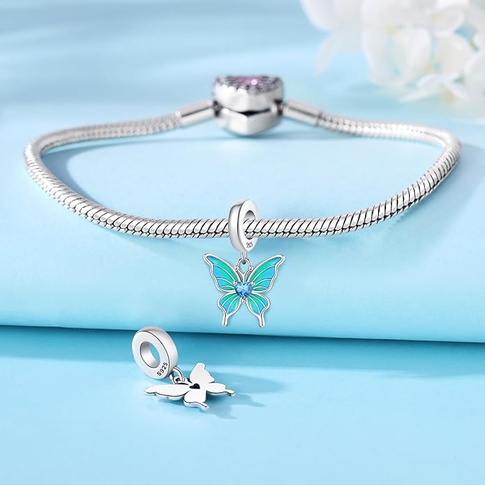 Cute Panda Animal 925 Sterling Silver Charms for Bracelets and Necklace Dangle Pendants Butterfly Elephant Dog Bead Jewelry Present for Women Family Friends