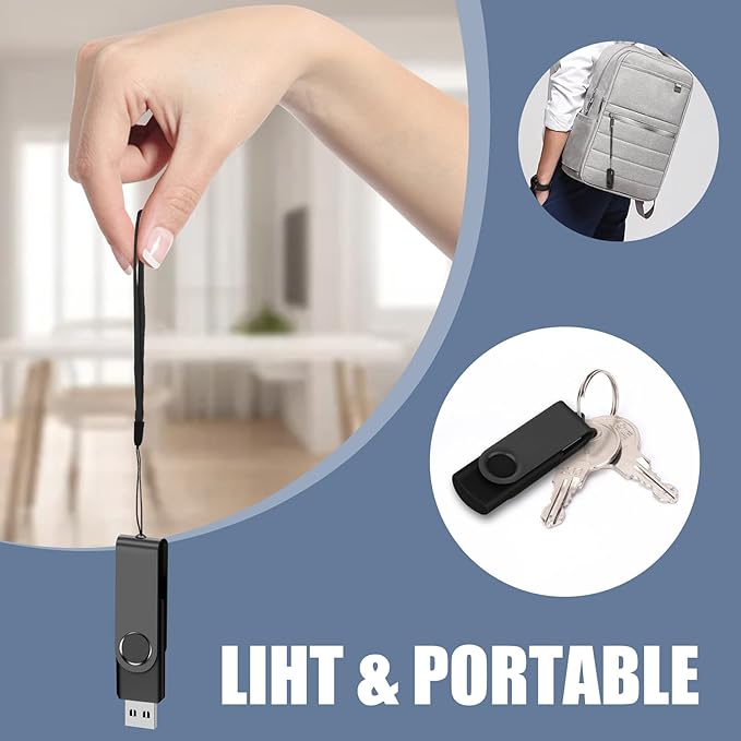 EASTBULL 4GB USB Flash Drive Bulk Thumb Drives 100 Pack with Lanyards USB 2.0 Memory Sticks Zip Drive Pen Drive for Storage and Backup Black 100PCS 4GB