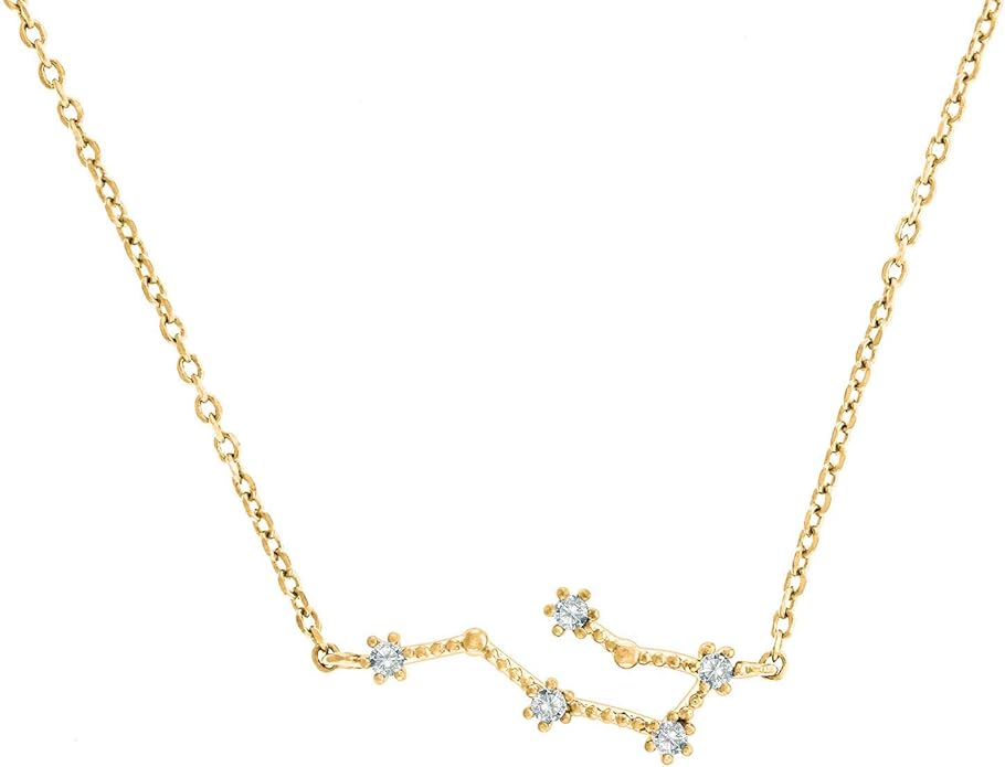 PAVOI 14K Gold Plated Astrology Constellation Horoscope Zodiac Necklace 16-18"
