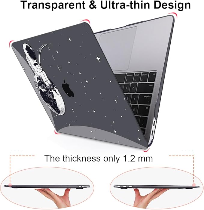 Compatible with MacBook Pro 13 inch Case 2022 2021-2016 A2338 M2/M1 Chip A2251 A2289 A2159 A1989 A1706, Pattern Plastic Hard Shell Keyboard Cover Screen Film Webcam Cover, Astronaut Earth